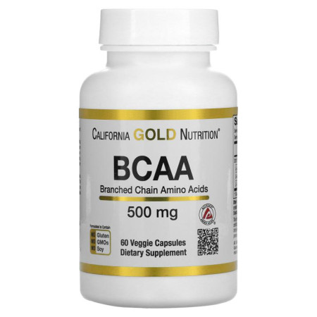 California Gold Nutrition, BCAA, AjiPure® 분지쇄아미노산, 500mg, 베지 캡슐 60정