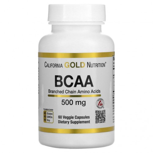 California Gold Nutrition, BCAA, AjiPure® 분지쇄아미노산, 500mg, 베지 캡슐 60정