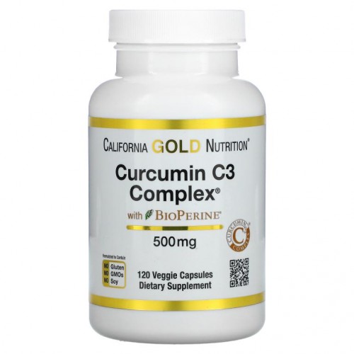 California Gold Nutrition, BioPerine 함유 커큐민 C3 복합체, 500mg, 베지 캡슐 120정