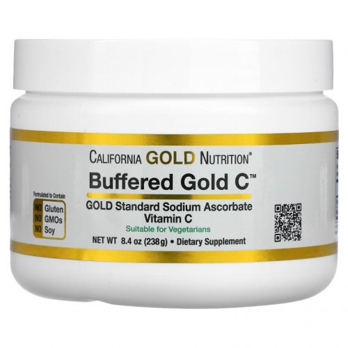 California Gold Nutrition, 완충형 골드 C, 비산성 비타민C 분말, 아스코르브산 나트륨, 238g(8.40oz)
