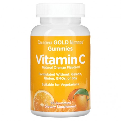 California Gold Nutrition, 비타민C 구미젤리, 천연 오렌지 향, 젤라틴 무함유, 구미젤리 90개