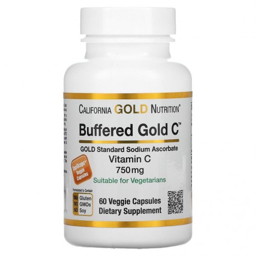 California Gold Nutrition, 완충형 비타민C 캡슐, 750mg, 베지 캡슐 60정