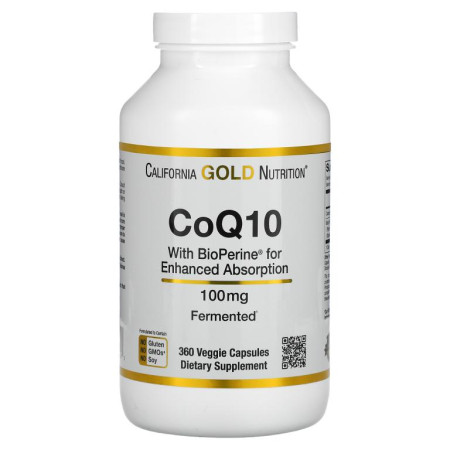 California Gold Nutrition, CoQ10 USP, Bioperine 함유, 100mg, 베지 캡슐 360정