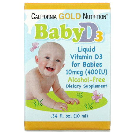 California Gold Nutrition, 아기용 액상 비타민D3, 10mcg(400IU), 10ml(0.34fl oz)