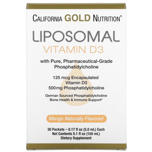 California Gold Nutrition, 리포소말 비타민D3, 30팩(5ml)