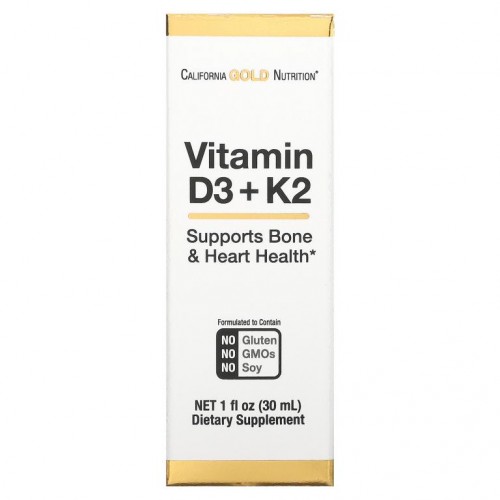 California Gold Nutrition, 비타민D3 및 K2, 25mcg(1,000IU), 30ml(1fl oz)