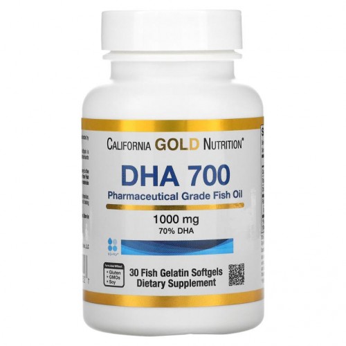 California Gold Nutrition, DHA 700 피쉬 오일, 제약 등급, 1,000mg, 피쉬 젤라틴 소프트젤 30정