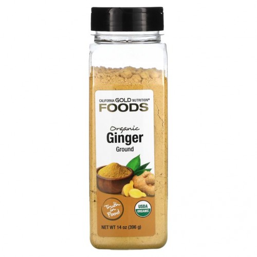 California Gold Nutrition, FOODS - 유기농 생강, 분말, 396g(14oz)