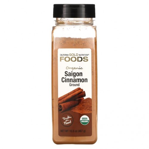 California Gold Nutrition, FOODS - 유기농 사이공 계피, 분말, 467g(16.5oz)