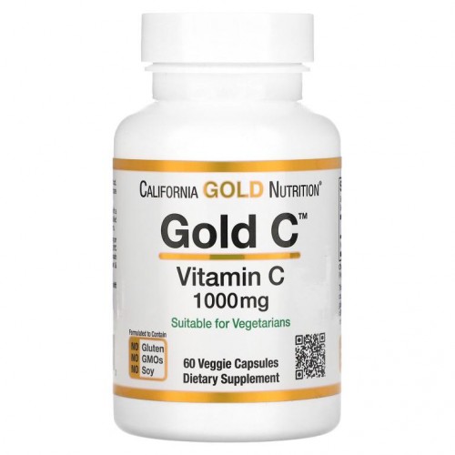 California Gold Nutrition, Gold C, 비타민C, 1,000mg, 베지 캡슐 60정