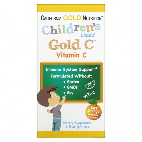 California Gold Nutrition, 어린이용 액상 Gold C, 비타민C, USP 등급, 천연 오렌지 향, 118ml(4fl oz)