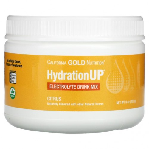 California Gold Nutrition, Hydration UP, 전해질 드링크 믹스, 감귤류 맛, 227g(8oz)
