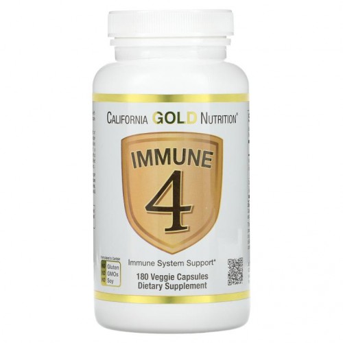 California Gold Nutrition, Immune 4, 면역계 지원, 베지 캡슐 180정
