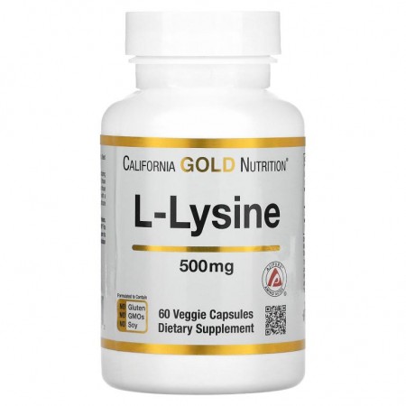 California Gold Nutrition, L-라이신, 500 mg, 베지 캡슐 60정