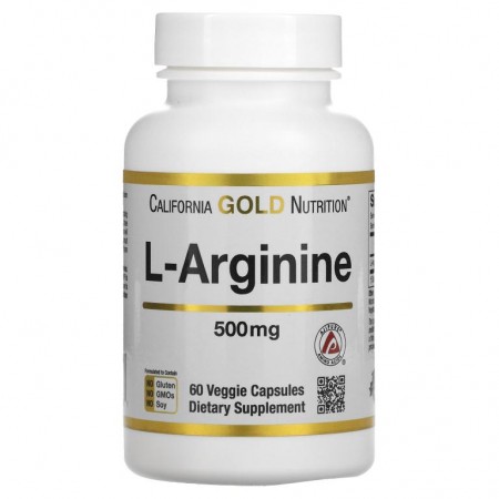 California Gold Nutrition, L-아르기닌, AjiPure, 500mg, 베지 캡슐 60정