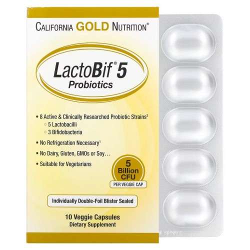 California Gold Nutrition, LactoBif 프로바이오틱스, 50억 CFU, 베지 캡슐 10정