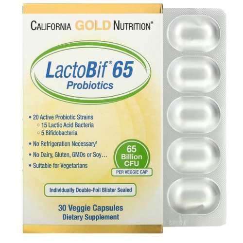 California Gold Nutrition, LactoBif 프로바이오틱스, 650억 CFU, 베지 캡슐 30정