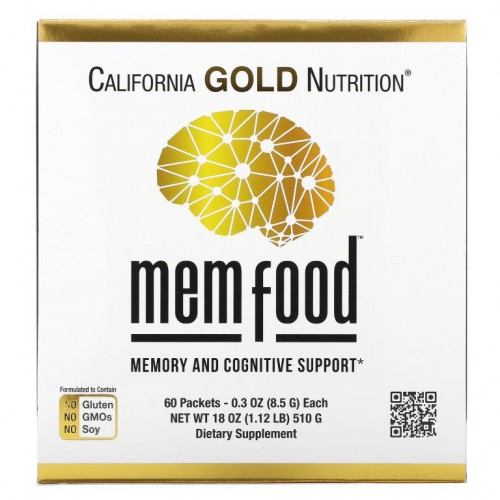 California Gold Nutrition, MEM Food, 기억력 및 인지력 지원, 60개입, 각 8.5g(0.3oz)