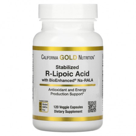 California Gold Nutrition, 안정화된 R-리포산, 베지 캡슐 120정