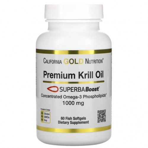California Gold Nutrition, SUPERBABoost 프리미엄 크릴 오일, 1,000mg, 소프트젤 60정