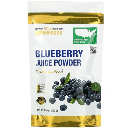California Gold Nutrition, SUPERFOODS - 블루베리즙 분말, 100g(3.53oz)