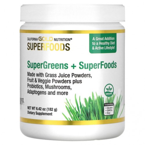 California Gold Nutrition, SUPERFOODS - 슈퍼 그린 + 슈퍼 푸드, 182g(6.42oz)