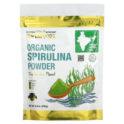 California Gold Nutrition, Superfoods, 유기농 스피룰리나 분말, 240g(8.5oz)