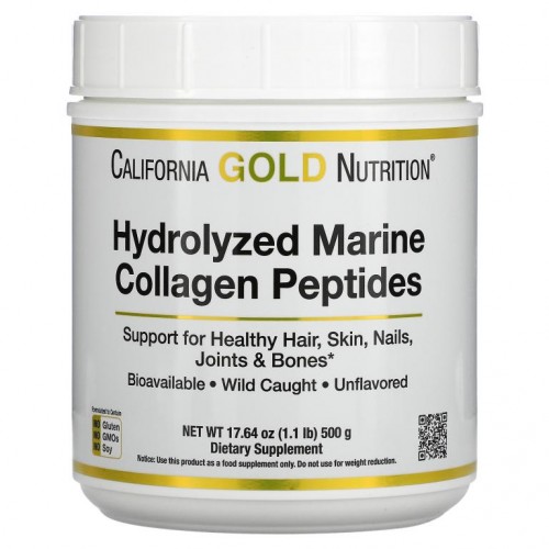 California Gold Nutrition, 가수 분해 해양 콜라겐 펩타이드, 무맛, 500g(17.64oz)