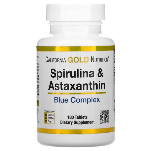 California Gold Nutrition, 스피룰리나 및 아스타잔틴 블루 복합체, 180정