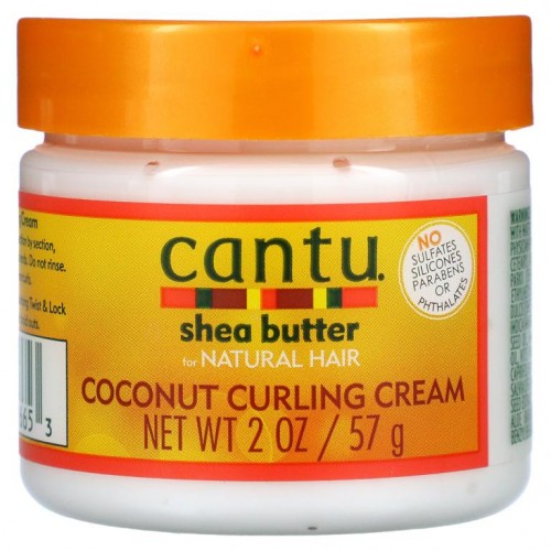 Cantu, 자연스러운 모발용 시어버터, 코코넛 컬링 크림, 57g(2oz)