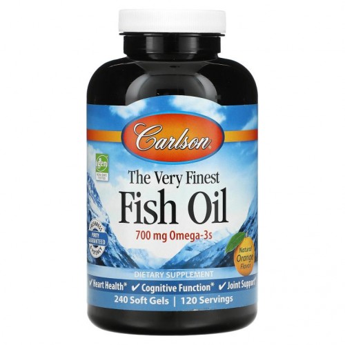 Carlson, 최고급 피쉬 오일, 천연 오렌지 향, 350 mg, 소프트젤 240정