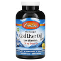 Carlson, 노르웨이 자연산, Cod Liver Oil Gems, 저비타민A, 천연 레몬 맛, 소프트젤 300정