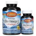 Carlson, 야생 포획, Elite Omega-3 Gems, 천연 레몬 맛, 800 mg, 소프트젤 90정 + 30정 추가 증정
