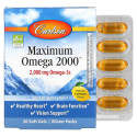 Carlson, Maximum Omega 2000, 천연 레몬 향료, 1,000 mg, 소프트젤 30정