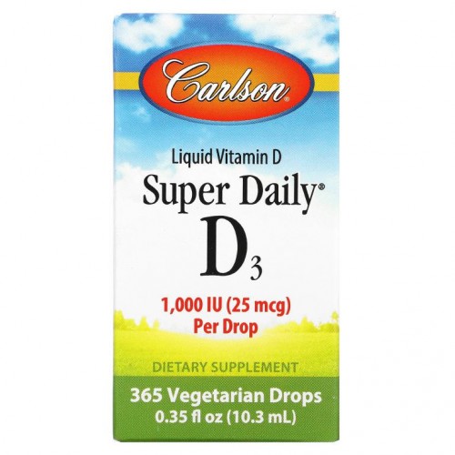 Carlson, Super Daily D3, 1,000IU, 10.3ml(0.35fl oz)