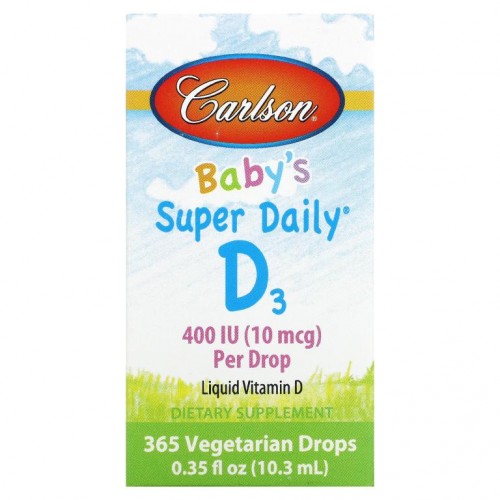 Carlson, 아기용 Super Daily D3, 10 mcg (400 IU), 0.35 fl oz (10.3 ml)