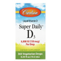 Carlson, Super Daily D3, 150mcg(6,000IU), 10.3ml(0.35fl oz)