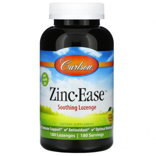Carlson, Zinc-Ease, Natural Lemon, 180 Lozenges