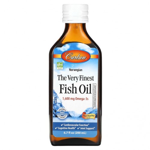 Carlson, 더 베리 파이니스트 피쉬 오일, Just Peachie, 1,600mg, 200ml(6.7fl oz)