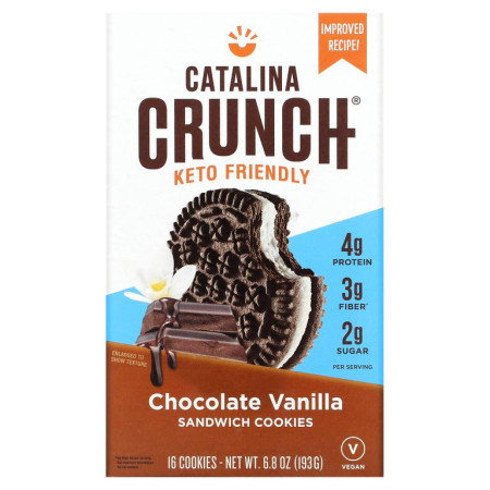 Catalina Crunch, 케토 샌드위치 쿠키, 초콜릿 바닐라, 쿠키 16개, 193g(6.8oz)