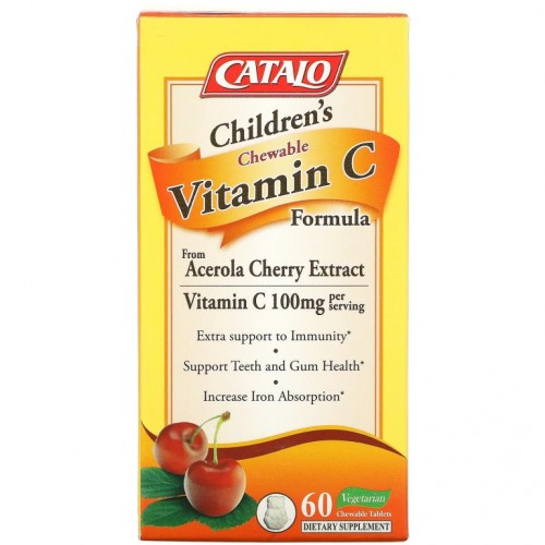 Catalo Naturals, 어린이용 츄어블 비타민C 포뮬라, 50 mg, 베지 츄어블 60정