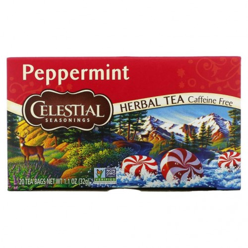 Celestial Seasonings, 허브 티, 페퍼민트, 카페인 무함유, 티백 20개입, 32g(1.1oz)