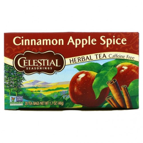 Celestial Seasonings, 허브 차, 시나몬 애플 스파이스, 카페인 무함유, 티백 20개, 48g(1.7oz)