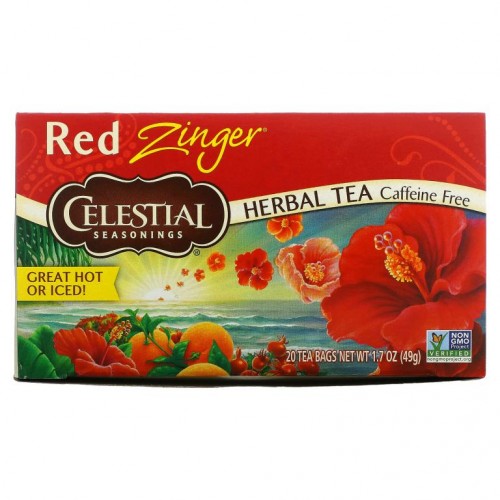 Celestial Seasonings, 허브 티, 레드 징거, 카페인 무함유, 티백 20개, 49g(1.7oz)