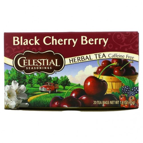 Celestial Seasonings, 허벌 티, 블랙 체리 베리, 무카페인, 20 티백, 1.6 oz (44 g)