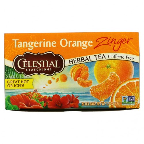 Celestial Seasonings, 허브차, 카페인 프리, 탠저린 오렌지 진저, 20 티백, 1.7 온스 (47 그램)