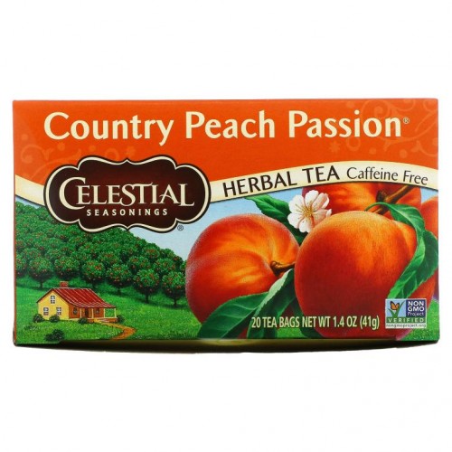 Celestial Seasonings, 허브차, Country Peach Passion, 카페인 무함유, 티백 20개, 41g(1.4oz)
