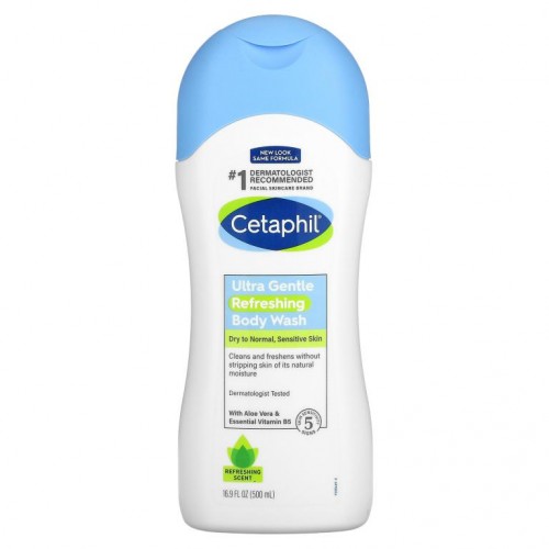 Cetaphil, 울트라 젠틀, 리프레싱 바디 워시, 상쾌한 향, 16.9fl oz(500ml)
