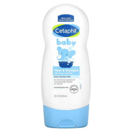 Cetaphil, 베이비, 유기농 칼렌둘라 함유 워시 & 샴푸, 7.8 fl oz (230 ml)
