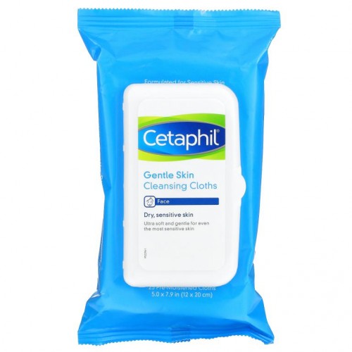 Cetaphil, 젠틀 스킨 페이스 클렌징 티슈, 물티슈 25매